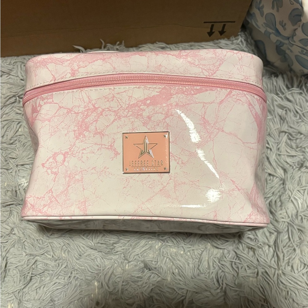 Jeffree Star Pink and White Marble Cosmetic Pouch
